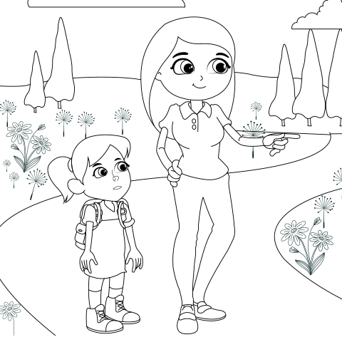 Sophia and Mom Coloring Sheet